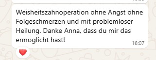 Erfahrungsbericht Vorbereitung auf Zahnarzt Operation und Schmerzfrei: Mit Hypnose gegen Schmerzen und Angst. Anna Gustin Praxis für Hypnose und Mentalcoaching in Chur, Scuol im Engadin und online.